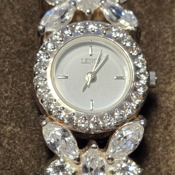 Gorgeous LENOX Crystal, Sterling Silver Butterfly Ladies Butterfly Watch - Picture 3 of 9